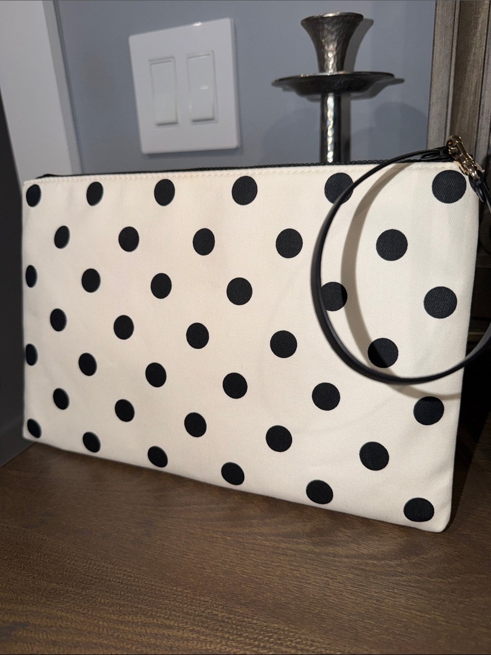kate spade Cream and Black Polka Dot Wristlet Clutch - Picture 5 of 6
